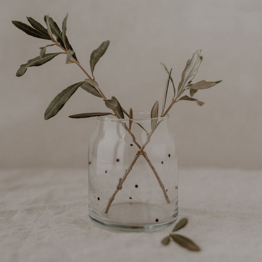 Glasprodukte Eulenschnitt  | Vase Aus Glas Klein Punkte